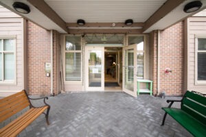 Paved entrance leading inside the Earl Haig Retirement Residence.