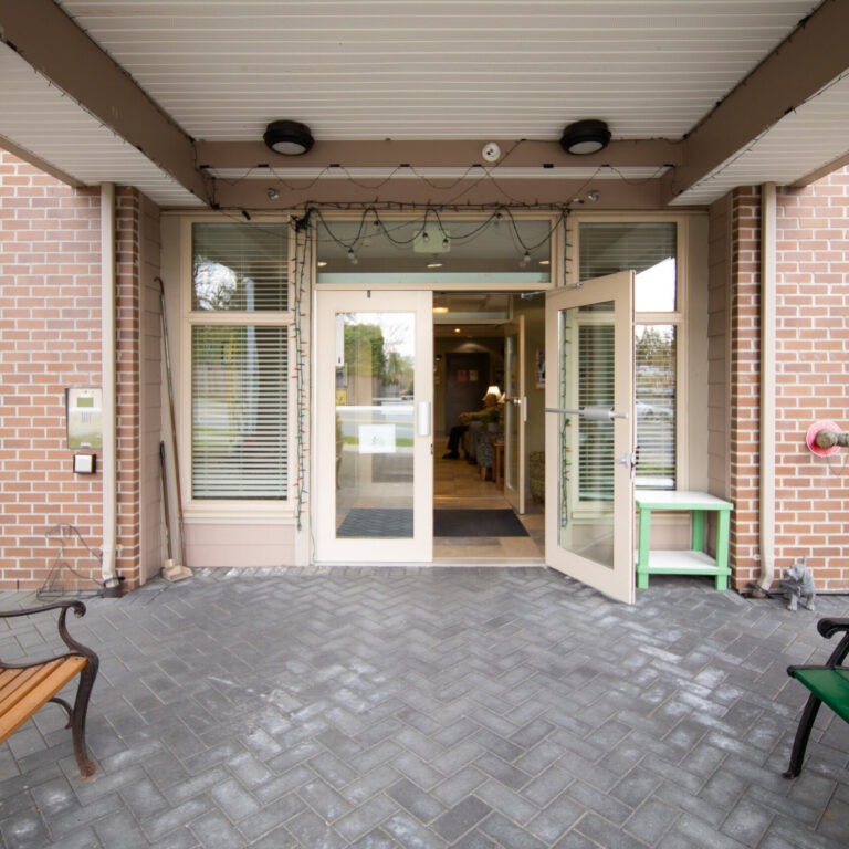 Paved entrance leading inside the Earl Haig Retirement Residence.
