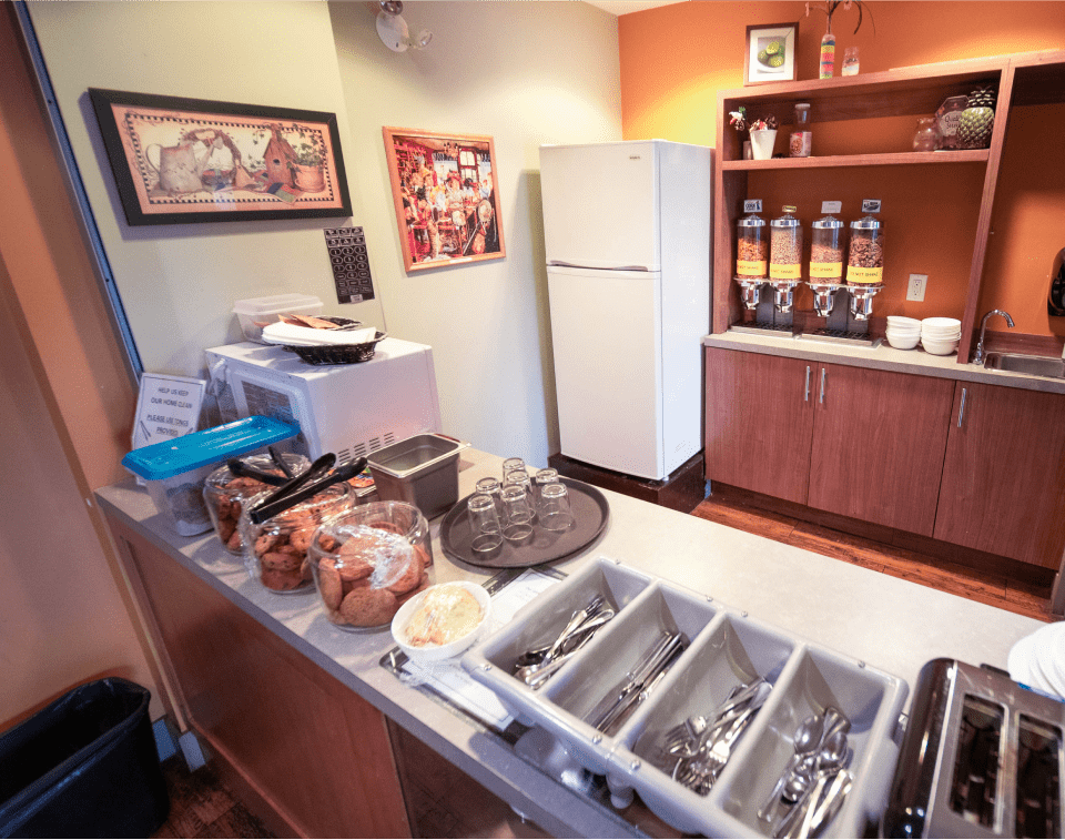 Freshly baked cookies and snacks in the dining area of the Earl Haig Retirement Residence