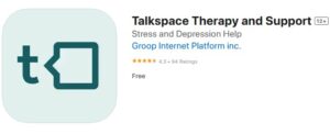 Talkspace therapy app phone mockups
