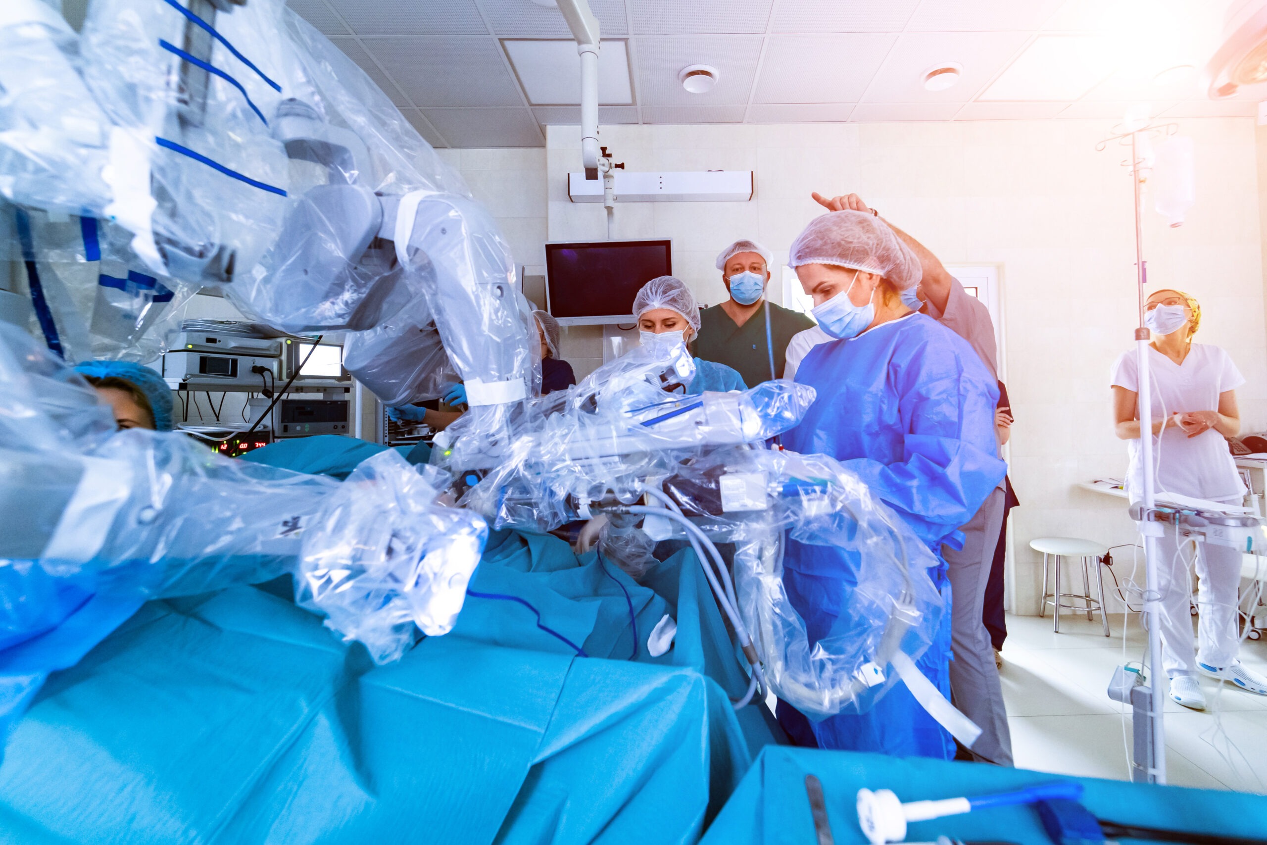 Robot surgery in an operating room
