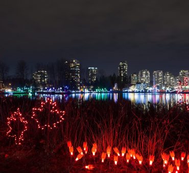 Christmas festival lights at Lafarge Lake in the City of Coquitlam