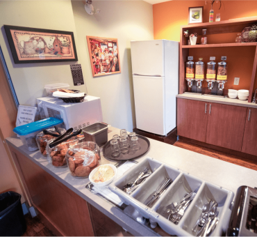 Freshly baked cookies and snacks in the dining area of the Earl Haig Retirement Residence