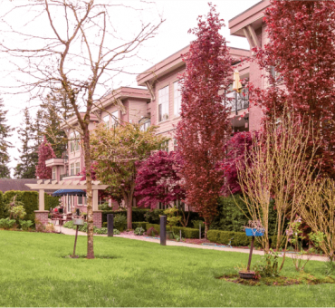 Beautifully landscaped gardens at the Earl Haig Retirement Residence